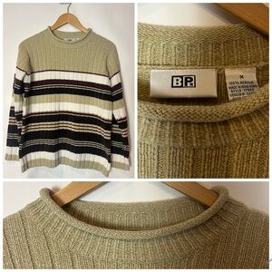 Y2K‎ BP Striped Sweater Vintage 2000s Roll Neck M